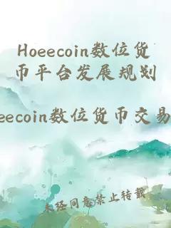 Hoeecoin數位貨幣平臺發展規劃